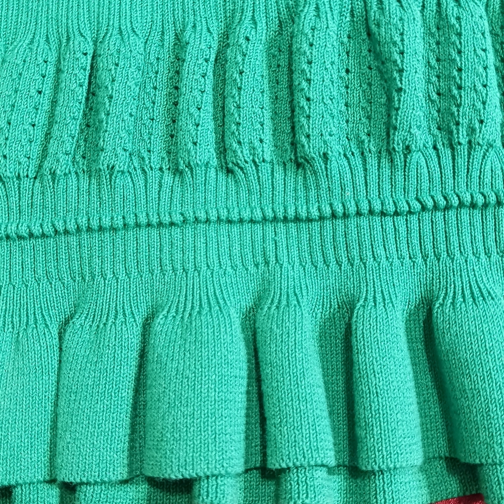 Anthropologie Maeve Knit Dress Women Smerald Green SzXS Ruffle Knit - Picture 10 of 13